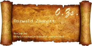 Oszwald Zsanett névjegykártya
